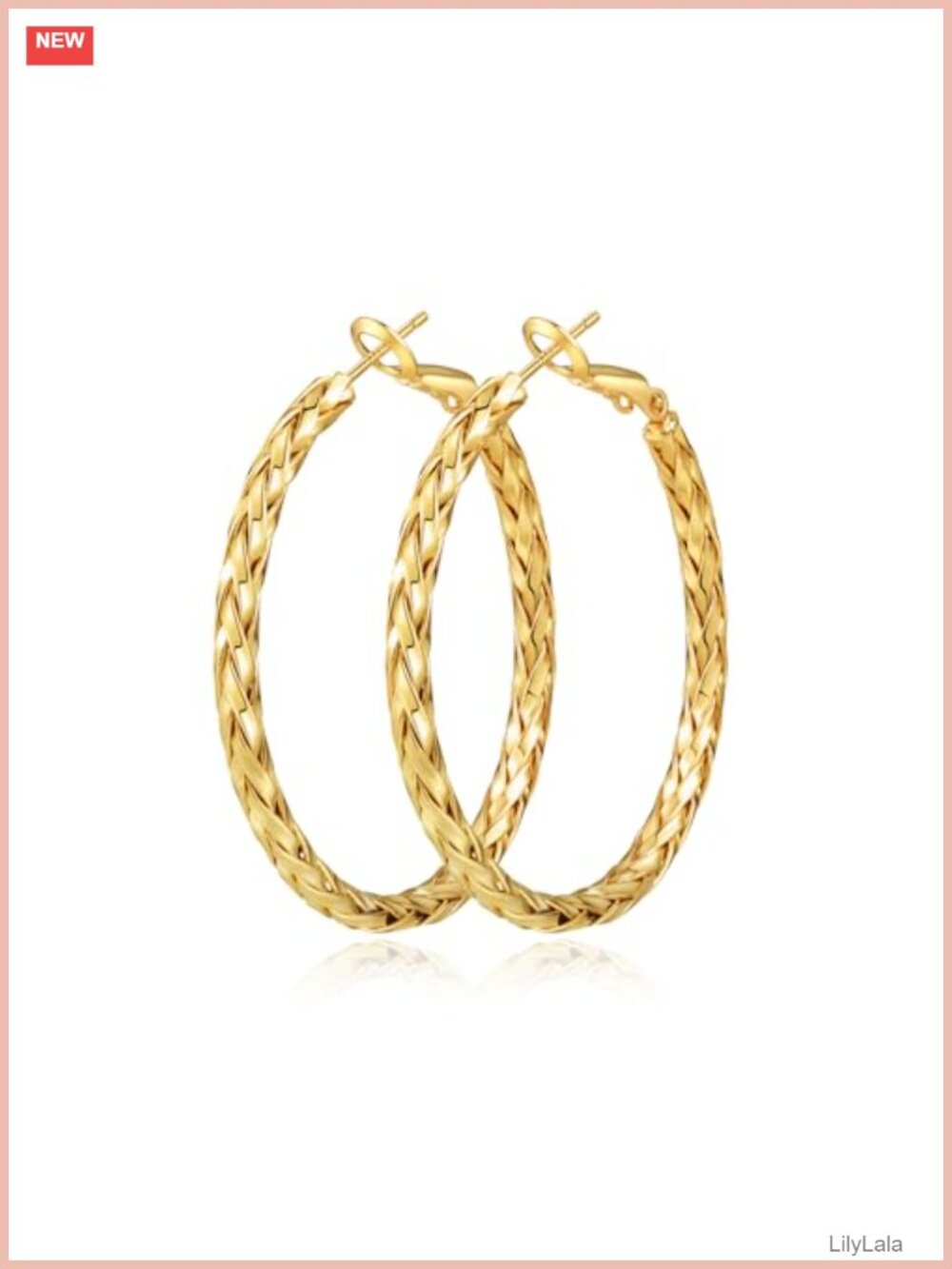 Twist Hoop Earrings 14k Plated Gold Over 925 Sterling Silver Post